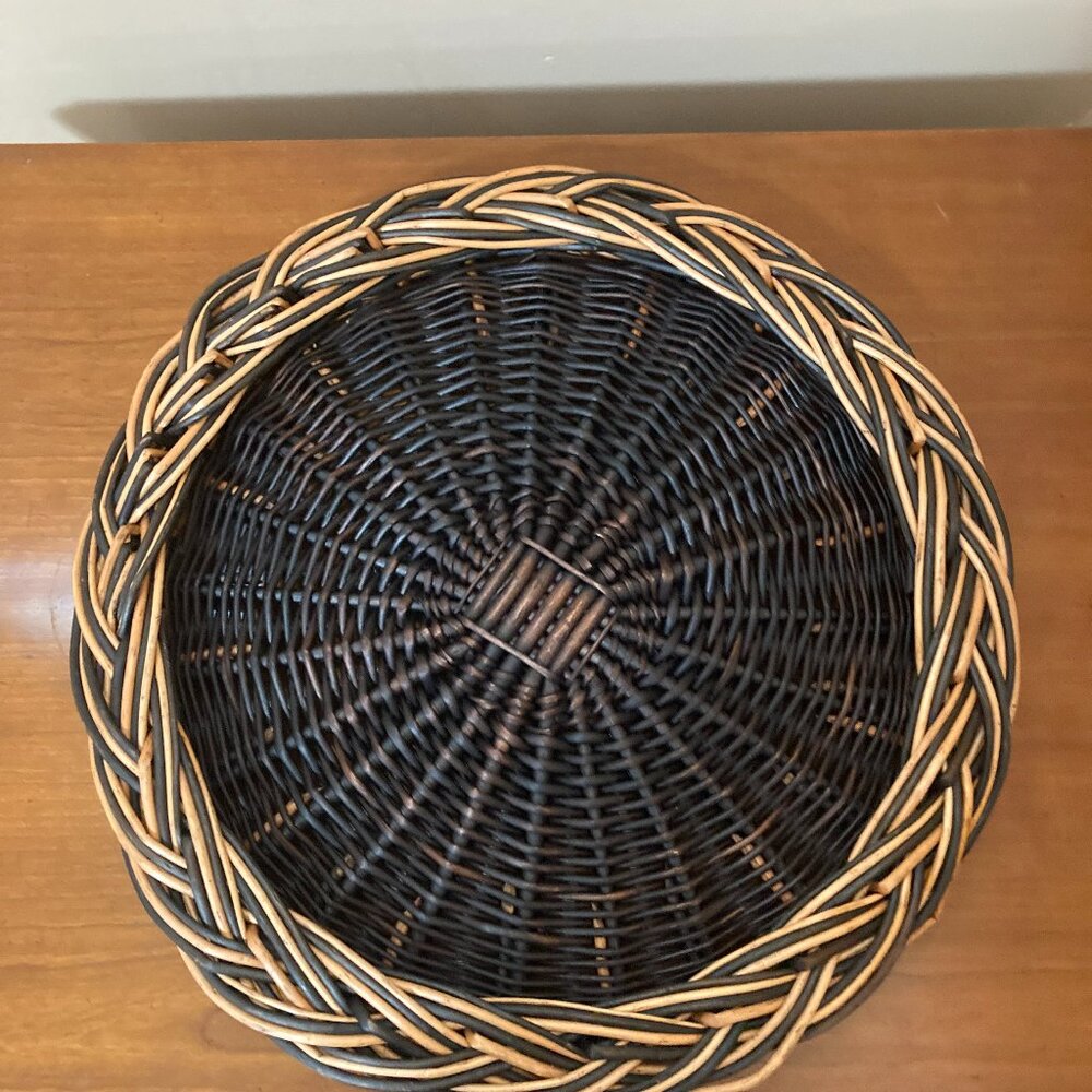 Large Wicker Bamboo Serving Tray 15"